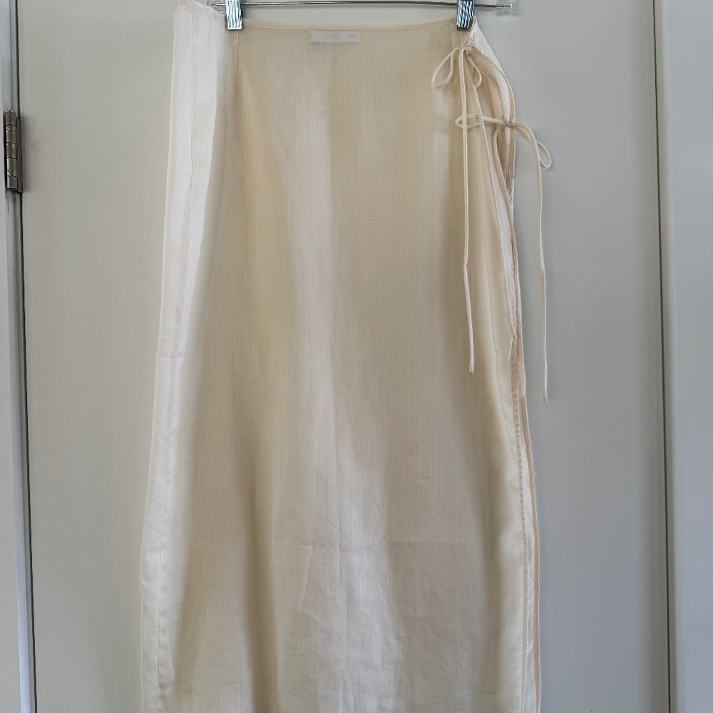 Mango Cream Midi Wrap Skirt